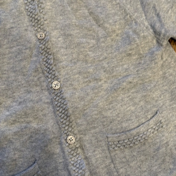 Girls Angel Dear Light Gray Knit Button Up Sweater - Picture 2 of 7